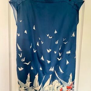 Stella McCartney Blue Satin Fabric